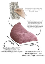 Load image into Gallery viewer, Adult Knitted Bean Bag Chair With Filling
