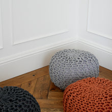Load image into Gallery viewer, Multicoloured Chunky Knitted Pouffe or Footstool
